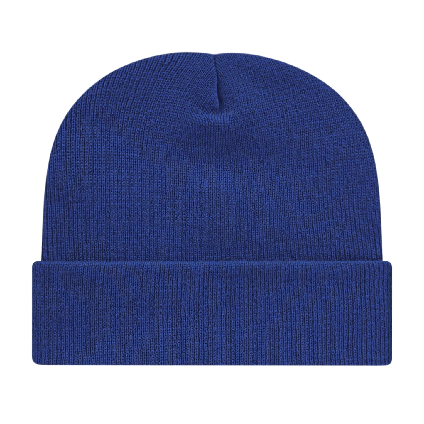 Front View of Blue Cap America Knit Cap with Cuff plain