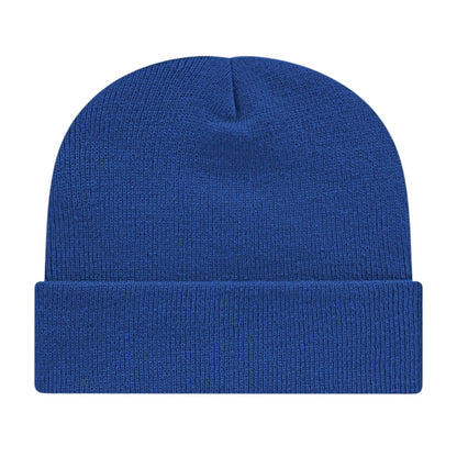 Front View of Blue Cap America Knit Cap with Cuff plain