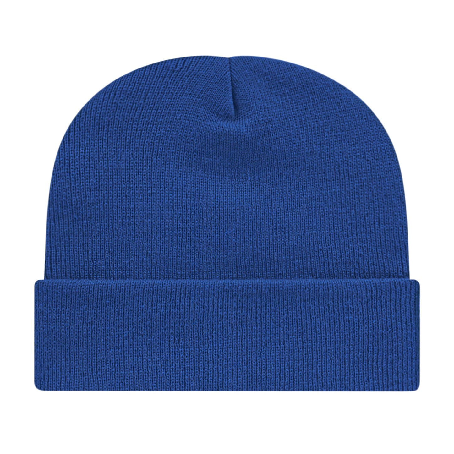 Front View of Blue Cap America Knit Cap with Cuff plain