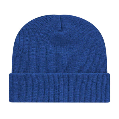 Front View of Blue Cap America Knit Cap with Cuff plain