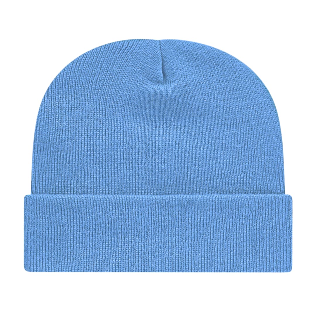 Front View of Blue Cap America Knit Cap with Cuff plain
