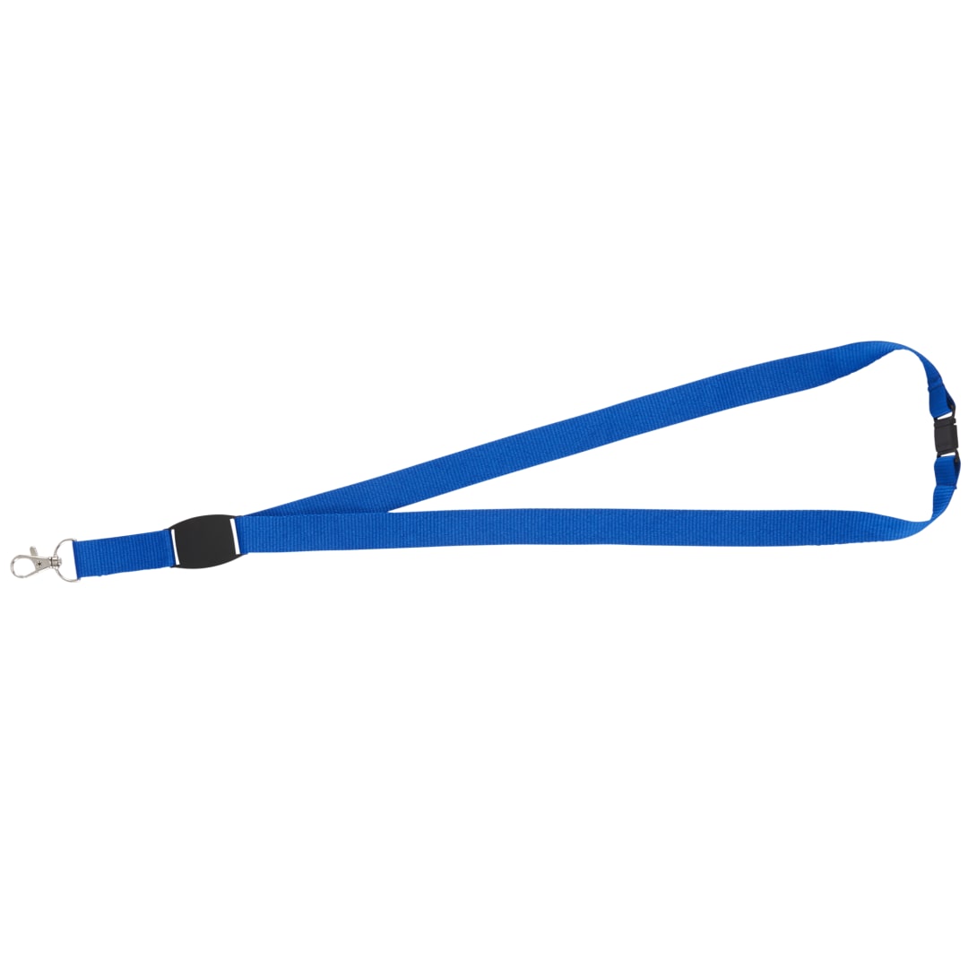 Front View of Blue Flat Panel Lanyard plain