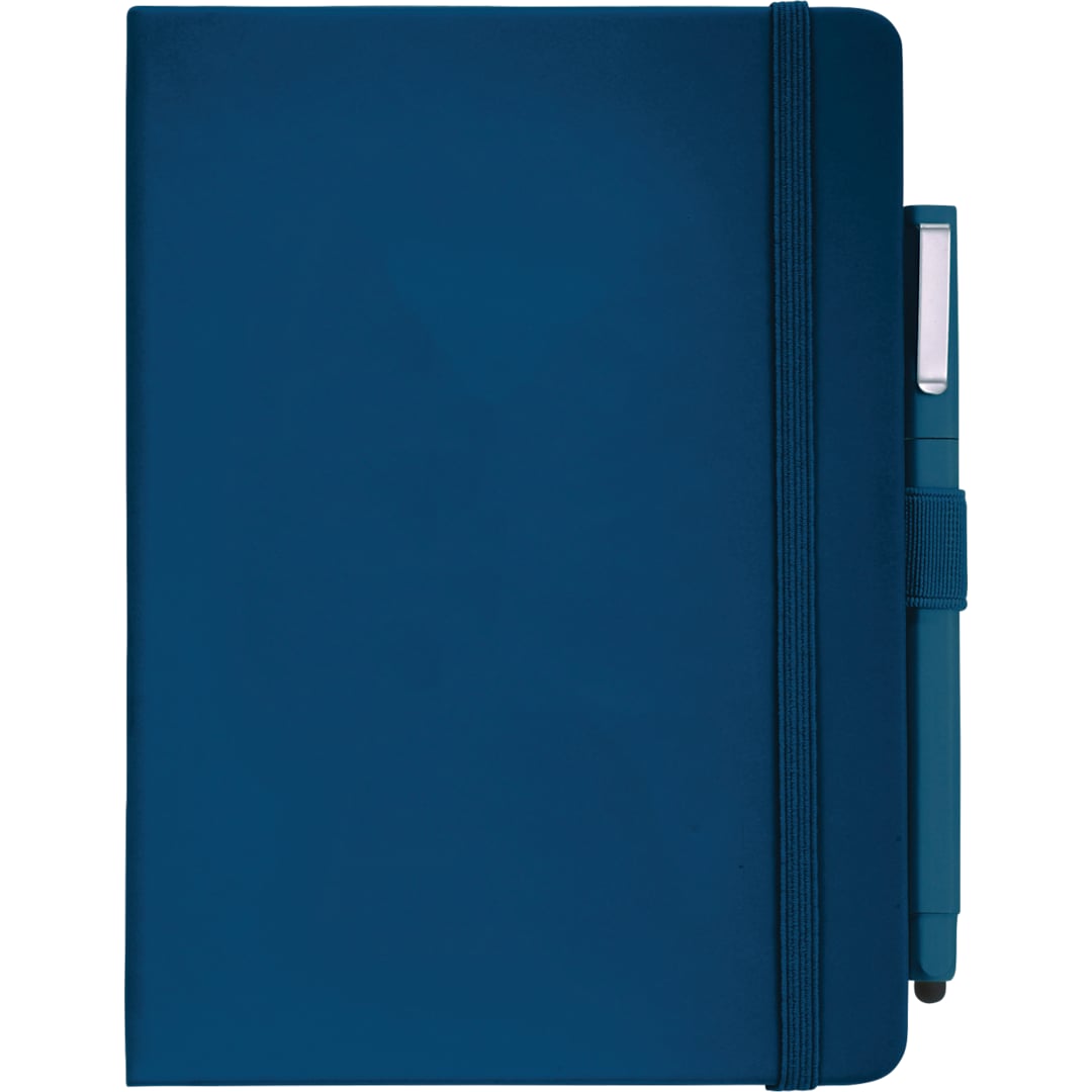 Front View of Blue FSC® Mix Vienna Hard Bound Journal Bundle Set plain