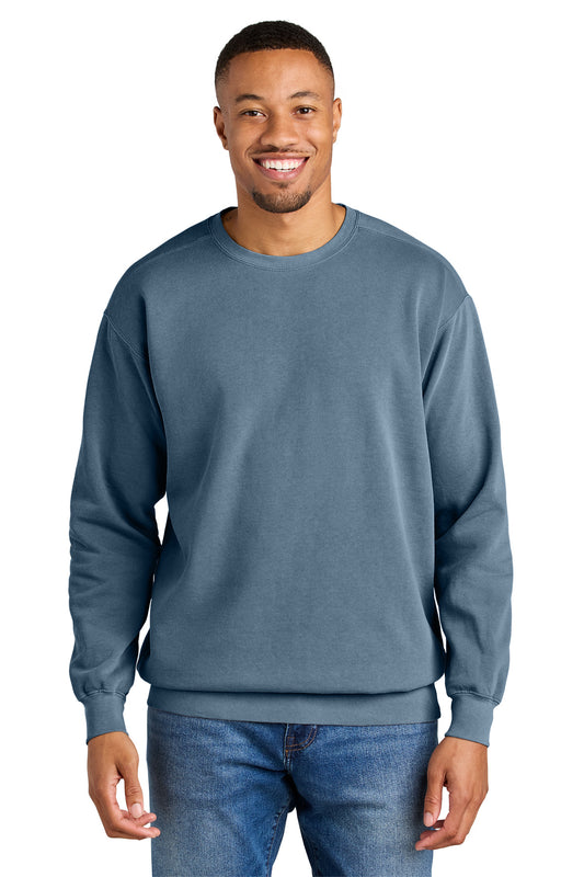 Front View of Blue Jean COMFORT COLORS Ring Spun Crewneck Sweatshirt. 1566