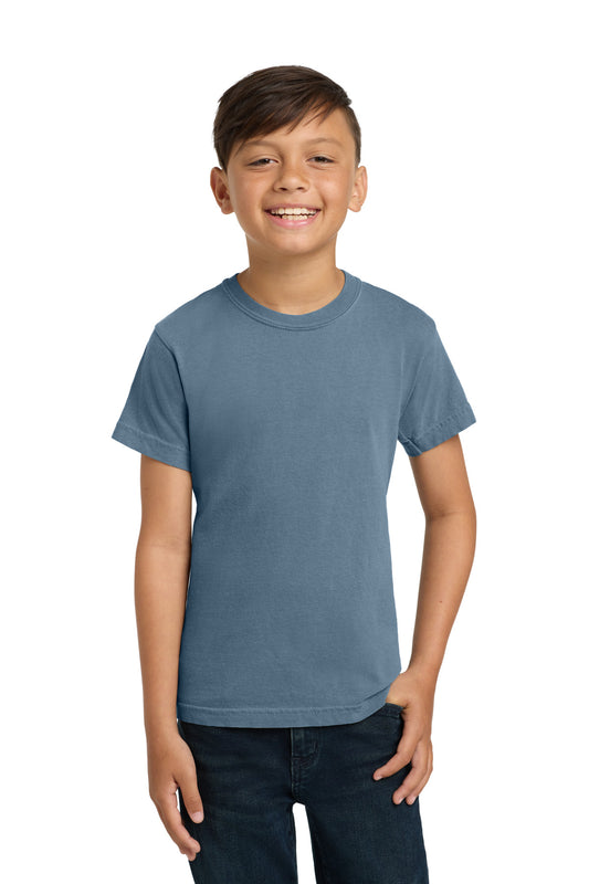 Front View of Blue Jean COMFORT COLORS Youth Heavyweight Ring Spun Tee. 9018
