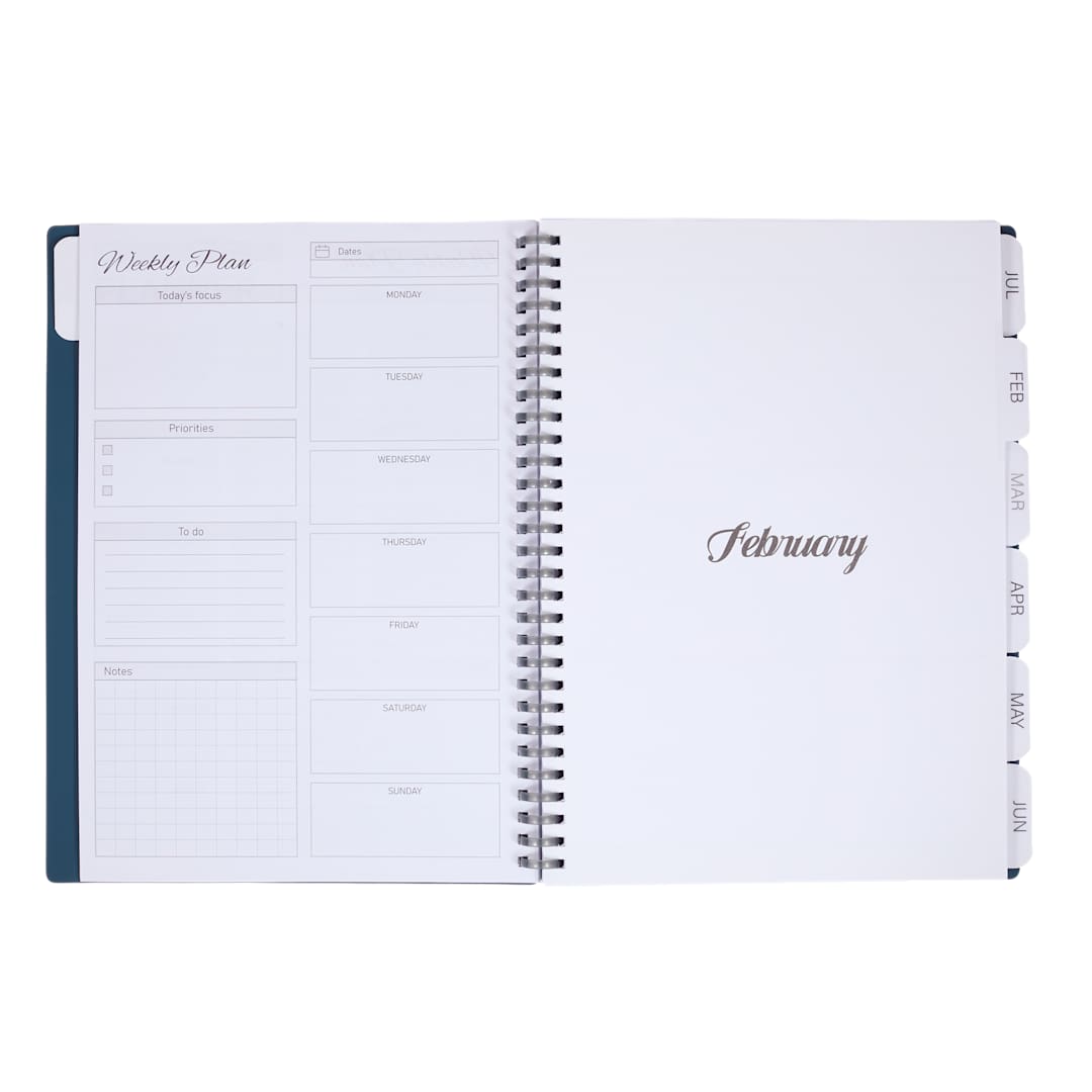 Front View of Blue Wellable™ Plan Well Undated Planner Journal