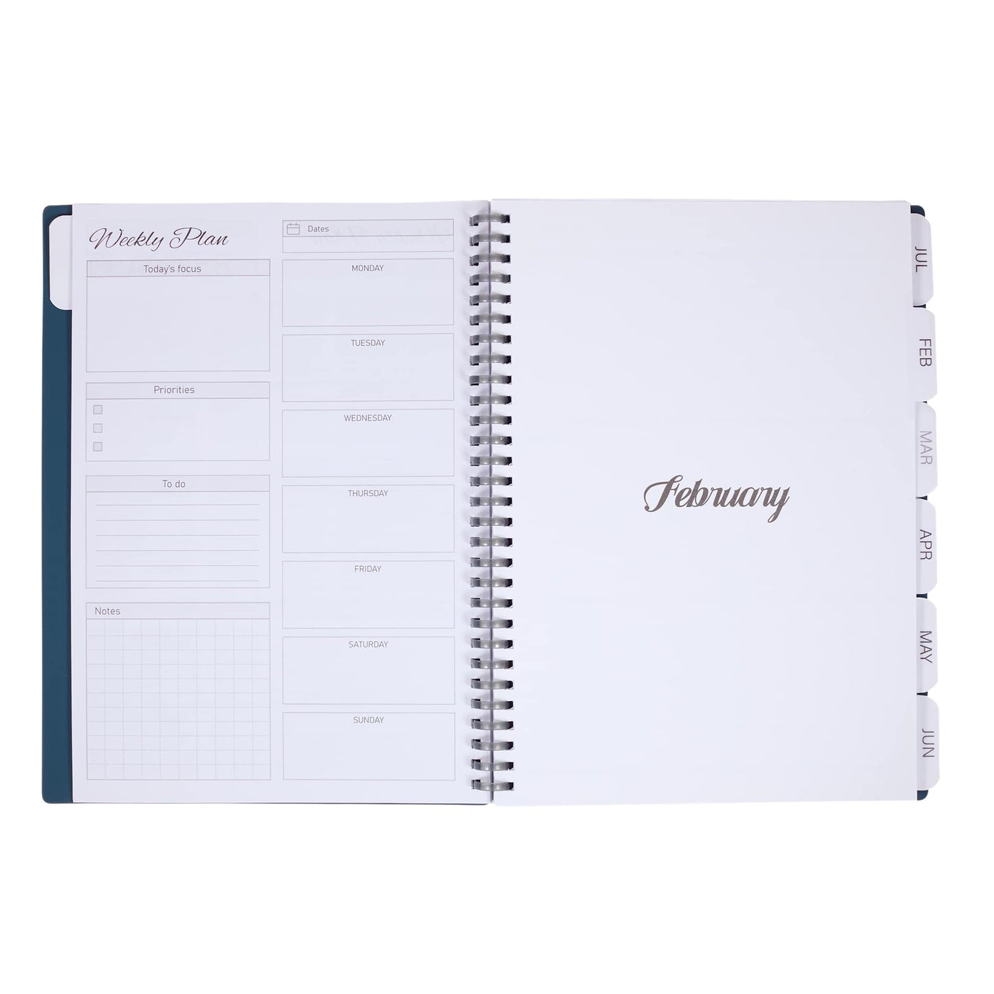 Front View of Blue Wellable™ Plan Well Undated Planner Journal