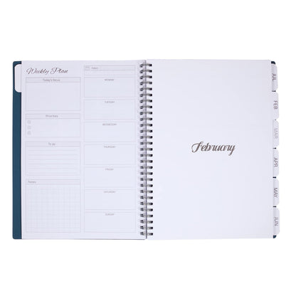 Front View of Blue Wellable™ Plan Well Undated Planner Journal