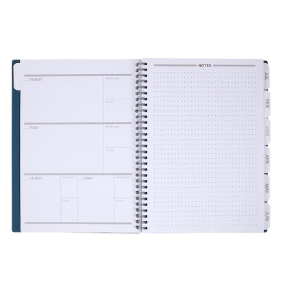 Front View of Blue Wellable™ Plan Well Undated Planner Journal