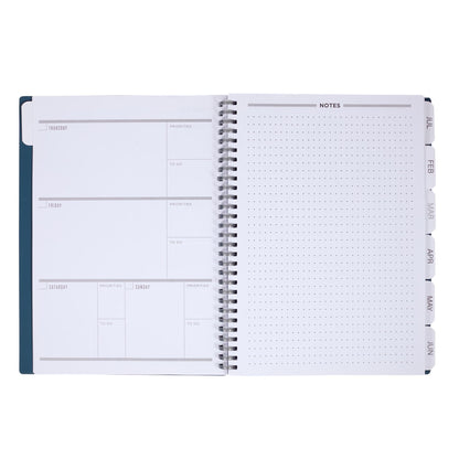 Front View of Blue Wellable™ Plan Well Undated Planner Journal