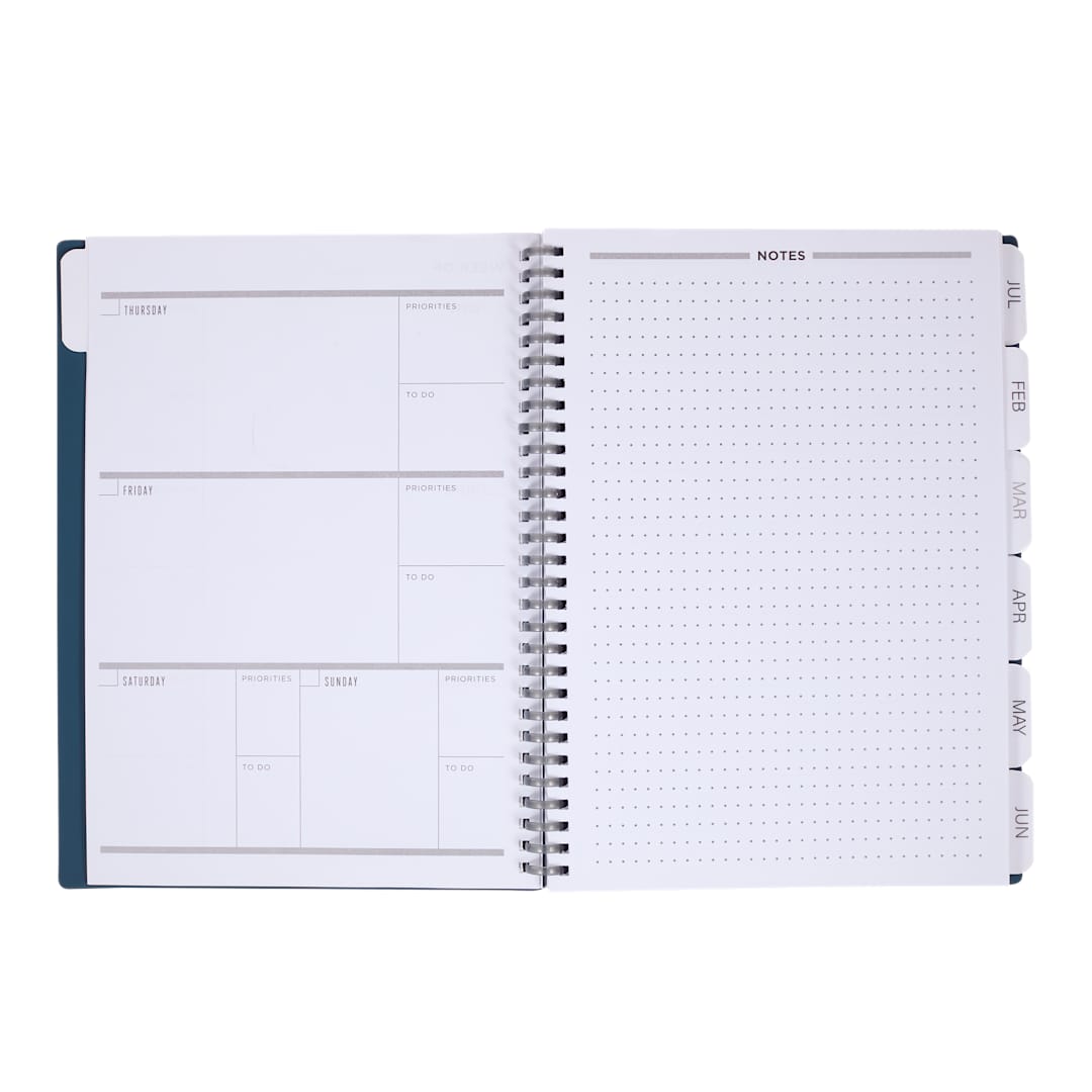 Front View of Blue Wellable™ Plan Well Undated Planner Journal