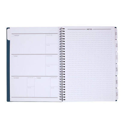 Front View of Blue Wellable™ Plan Well Undated Planner Journal