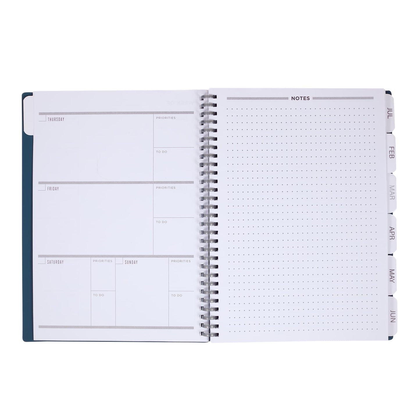 Front View of Blue Wellable™ Plan Well Undated Planner Journal