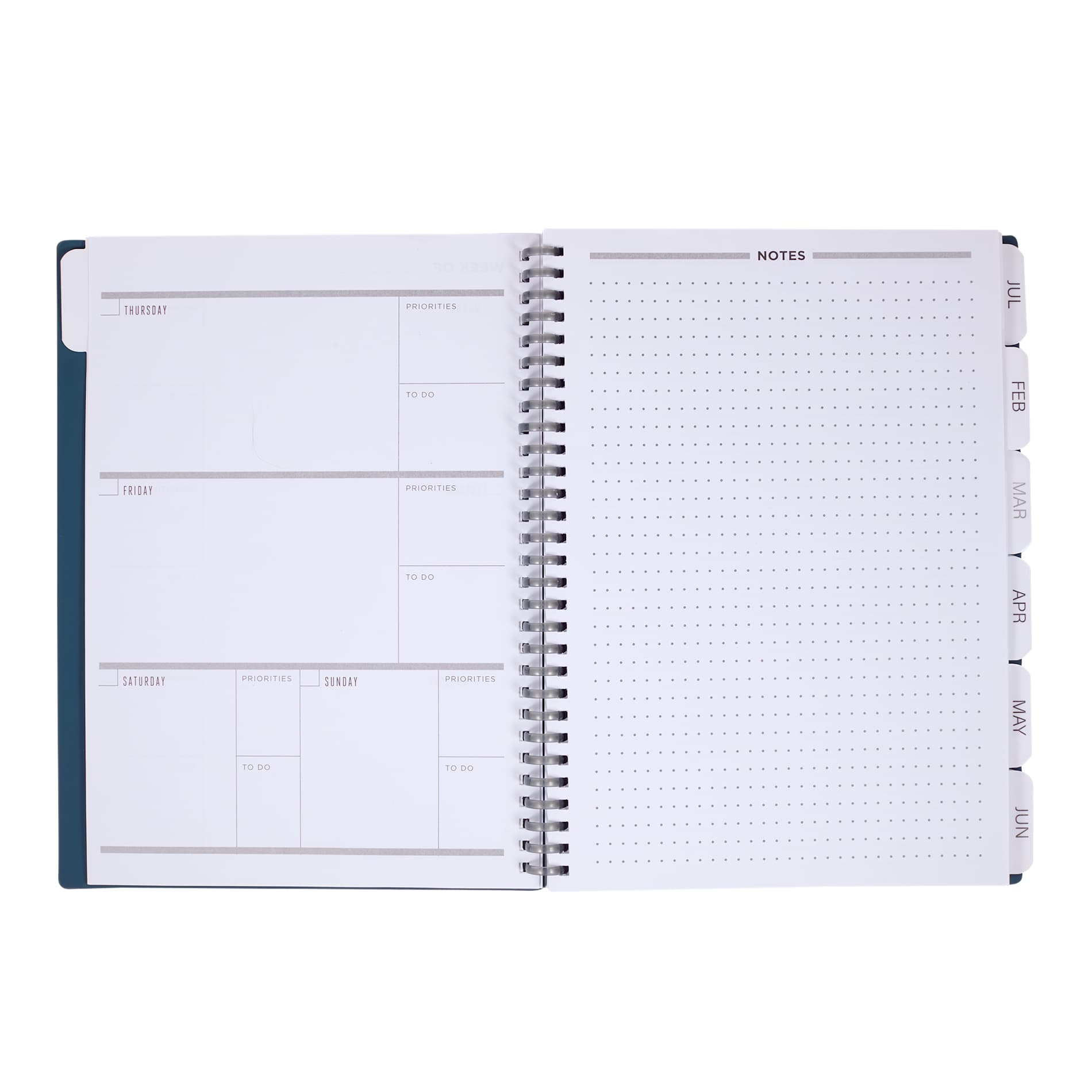 Front View of Blue Wellable™ Plan Well Undated Planner Journal