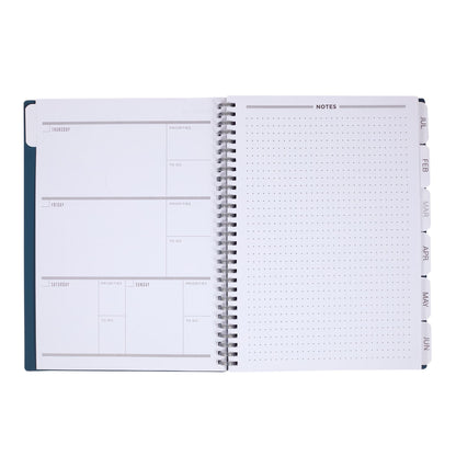 Front View of Blue Wellable™ Plan Well Undated Planner Journal
