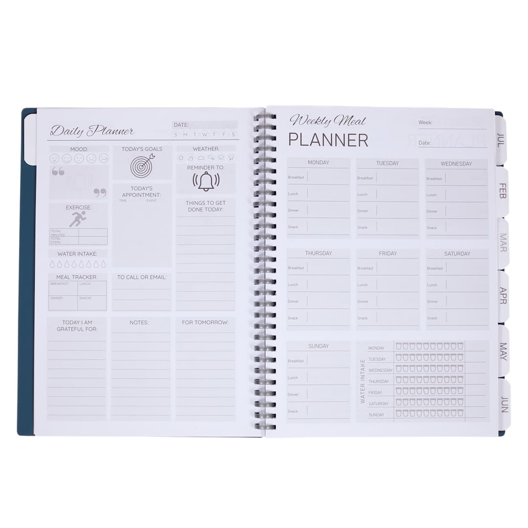 Front View of Blue Wellable™ Plan Well Undated Planner Journal