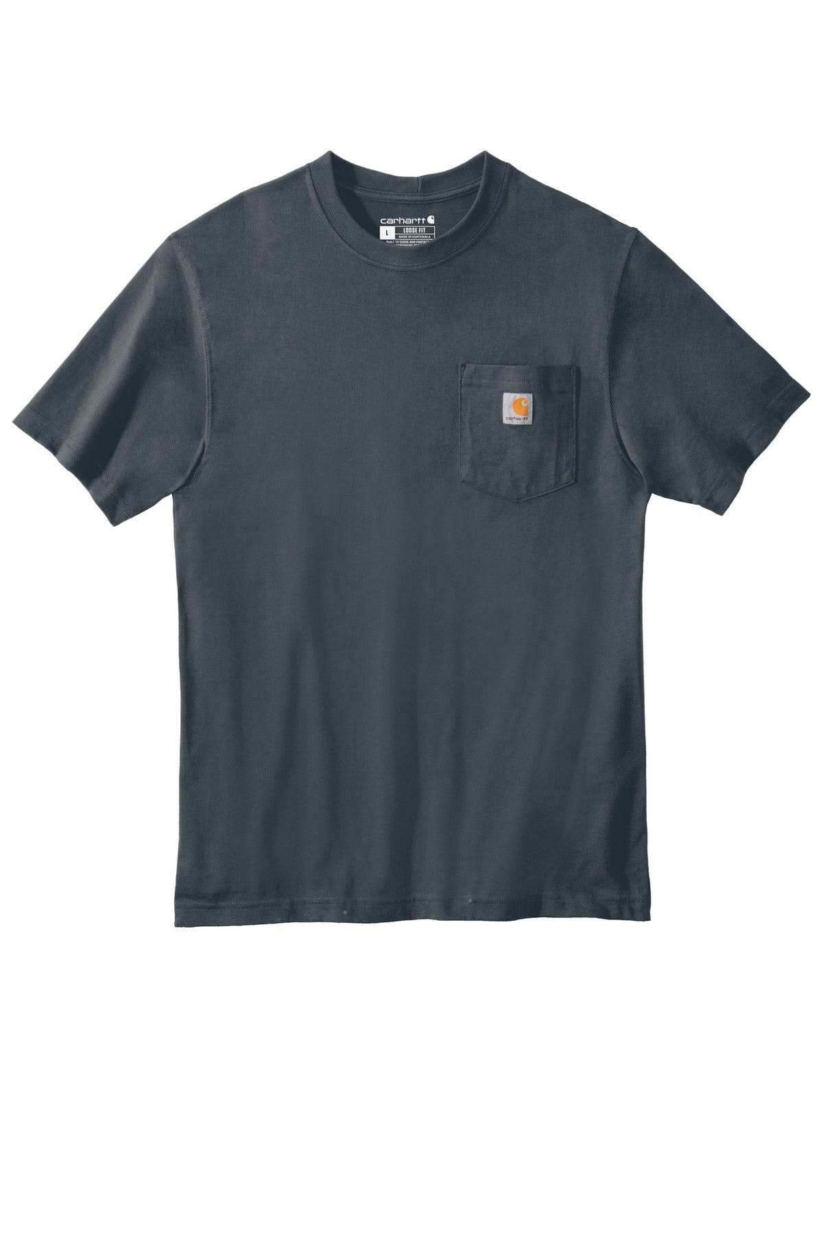 Front View of Bluestone Carhartt Workwear Pocket Short Sleeve T-Shirt. CTK87