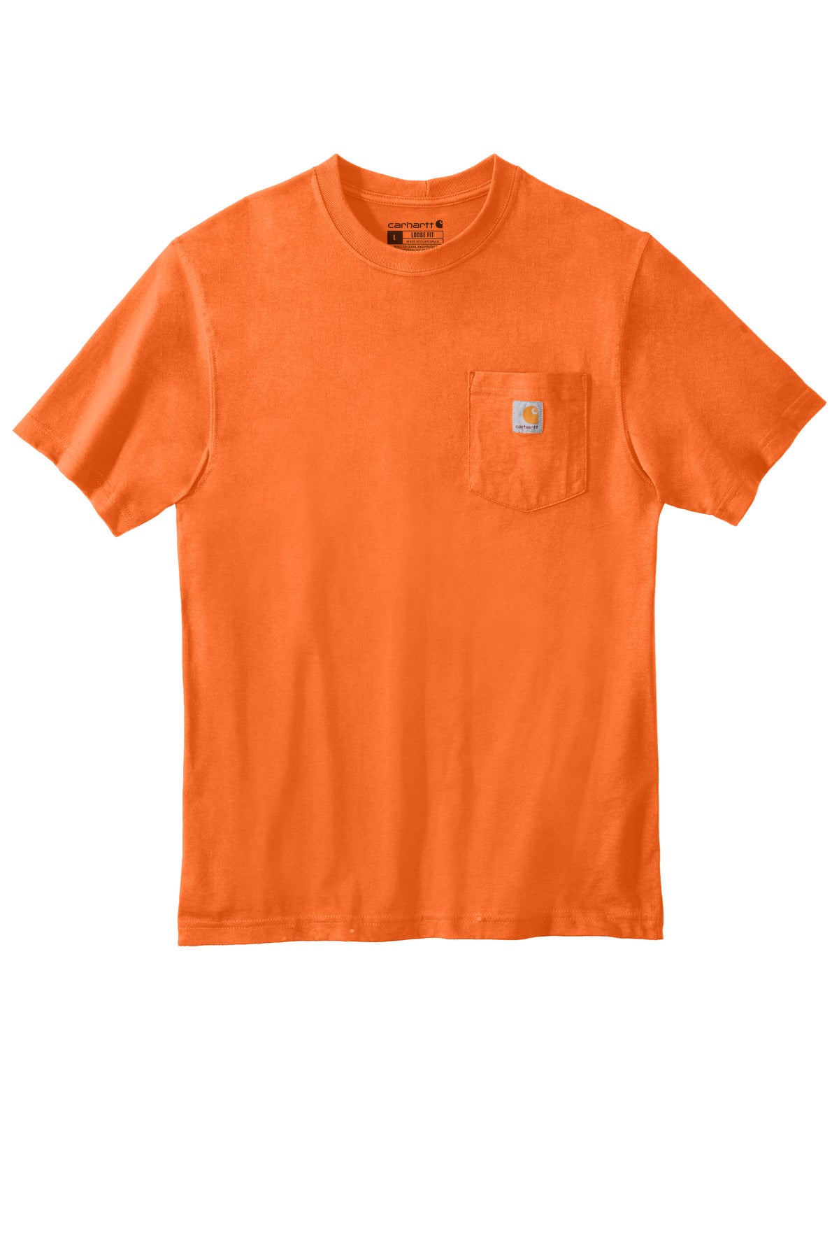 Front View of BriteOrng Carhartt Workwear Pocket Short Sleeve T-Shirt. CTK87