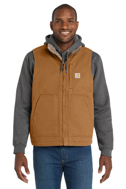 Front View of CarharttBr Carhartt Sherpa-Lined Mock Neck Vest CT104277