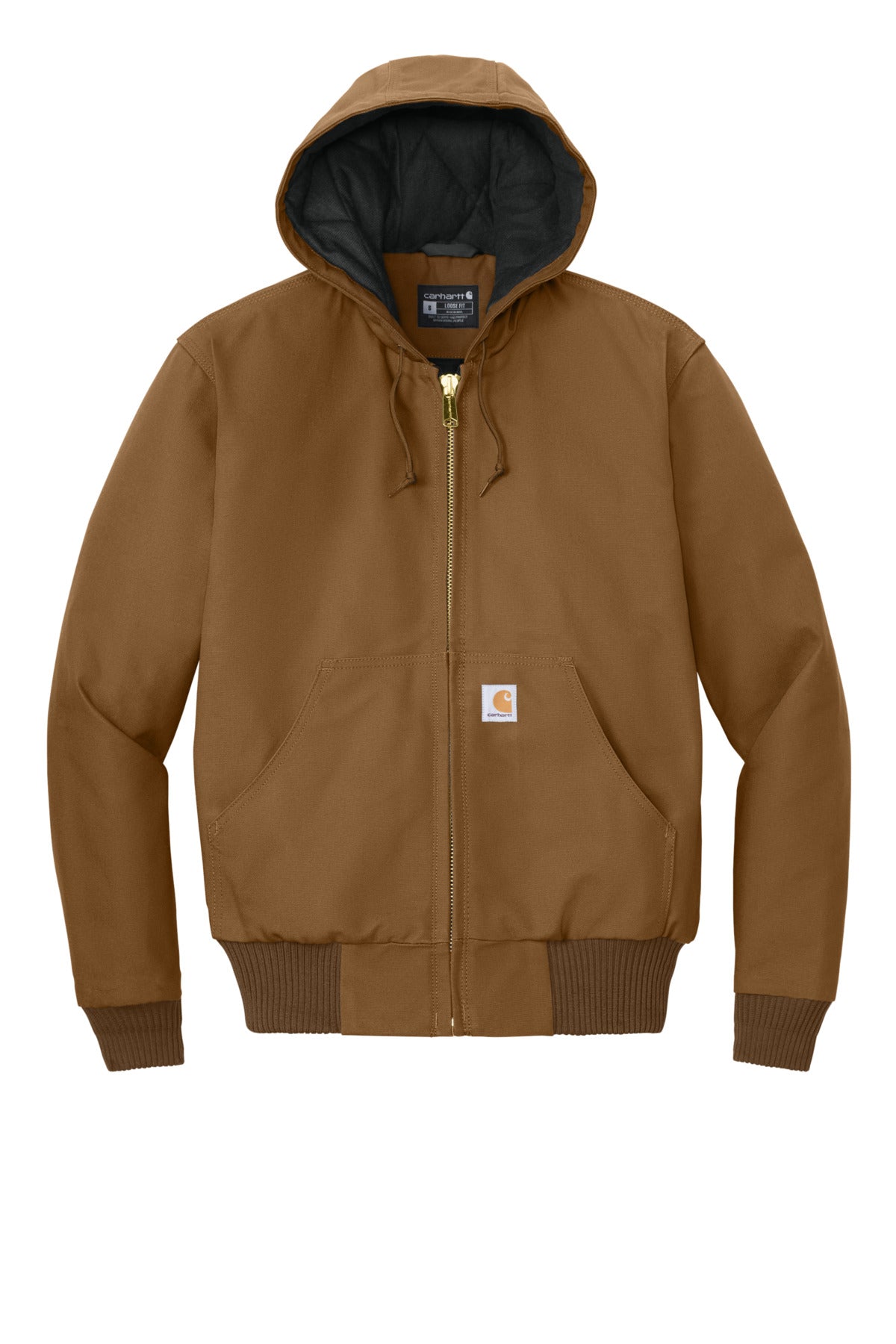 Front View of CarharttBr Carhartt Tall Quilted-Flannel-Lined Duck Active Jac. CTT106677