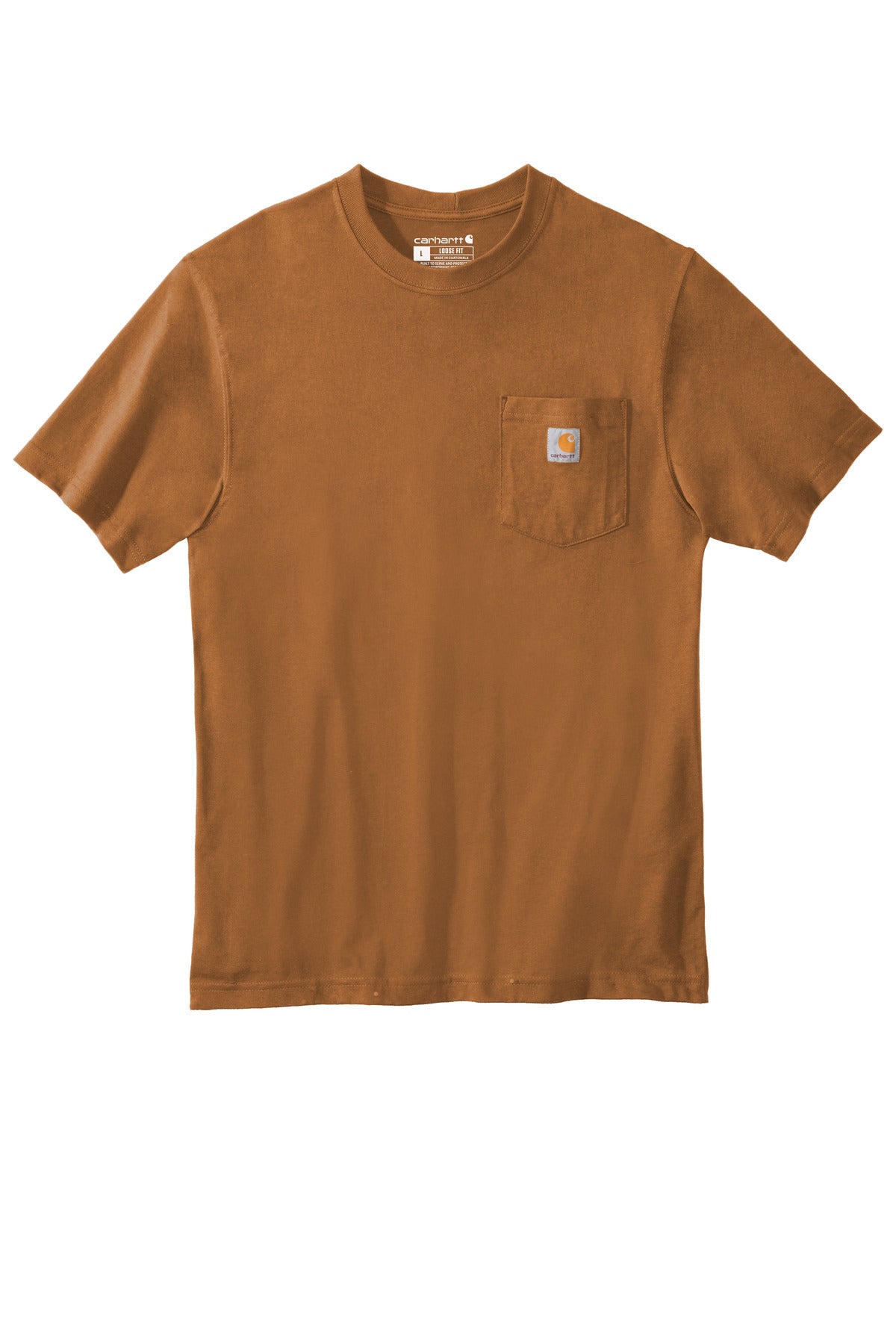 Front View of CarharttBr Carhartt Workwear Pocket Short Sleeve T-Shirt. CTK87