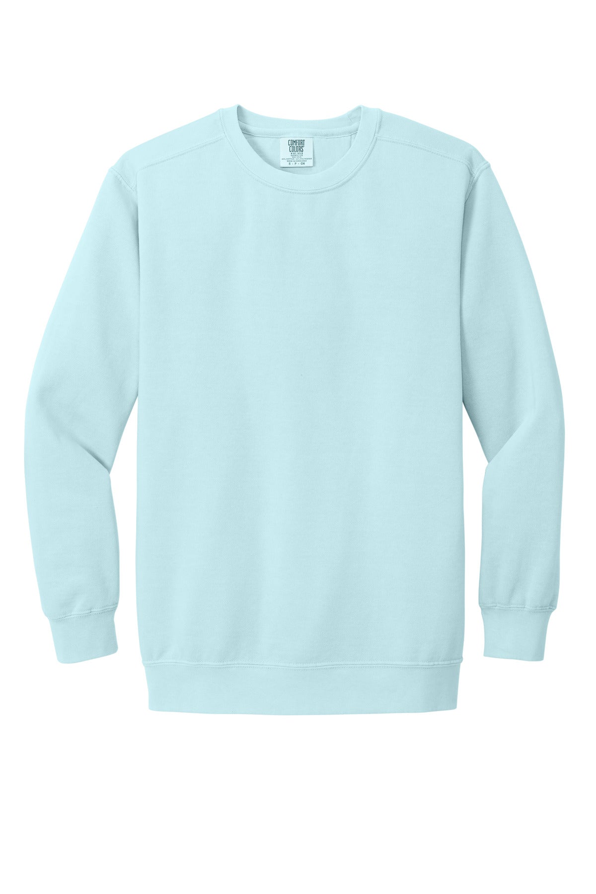 Front View of Chambray COMFORT COLORS Ring Spun Crewneck Sweatshirt. 1566