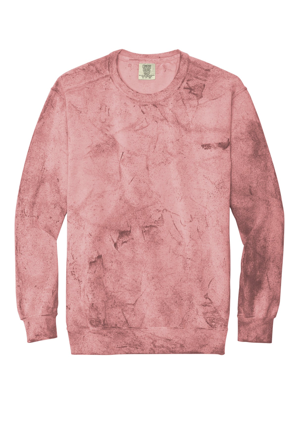 Front View of Clay Comfort Colors Color Blast Crewneck Sweatshirt 1545
