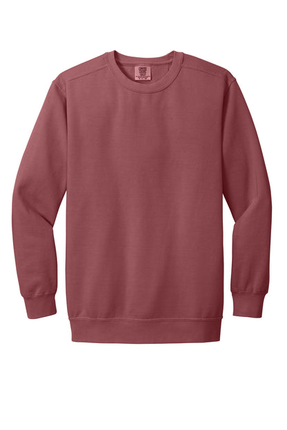 Front View of Crimson COMFORT COLORS Ring Spun Crewneck Sweatshirt. 1566
