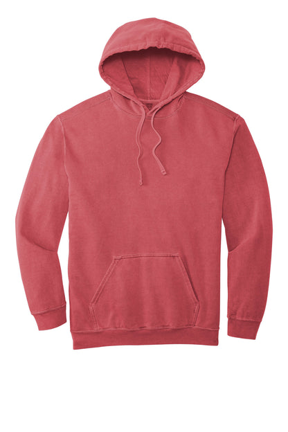 Front View of Crimson COMFORT COLORS Ring Spun Hooded Sweatshirt. 1567