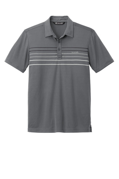 Front View of DarkGrey TravisMathew Coto Performance Chest Stripe Polo TM1MY400