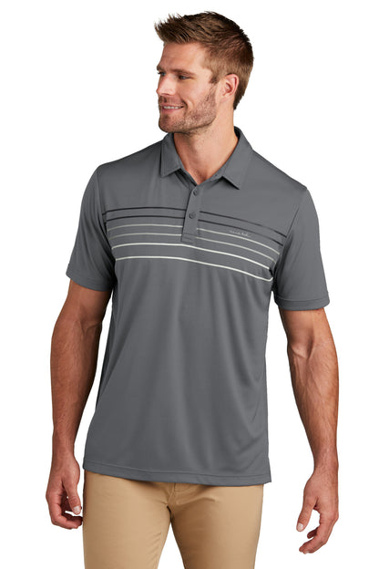 Front View of DarkGrey TravisMathew Coto Performance Chest Stripe Polo TM1MY400