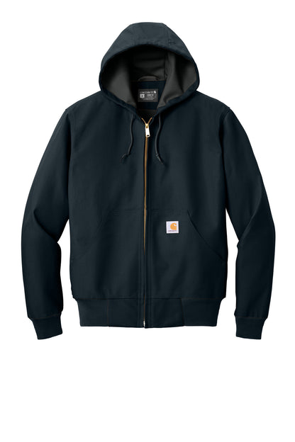 Front View of DarkNavy Carhartt Thermal-Lined Duck Active Jac. CT106678