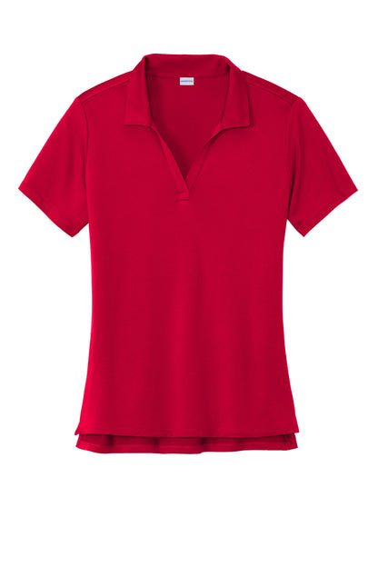 Front View of DeepRed Sport-Tek Women's Sideline Polo LST535