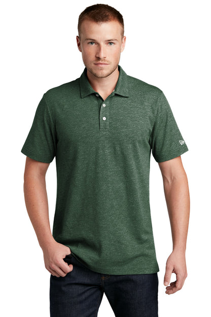 Front View of Dk Green Twist New Era Slub Twist Polo NEA301
