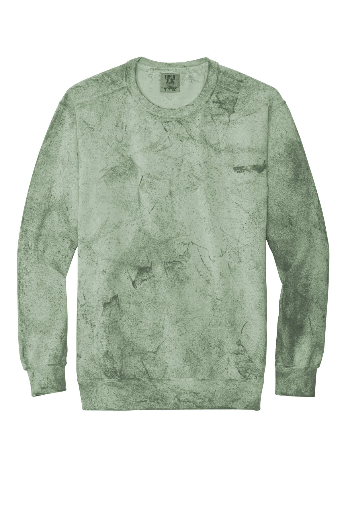 Front View of Fern Comfort Colors Color Blast Crewneck Sweatshirt 1545