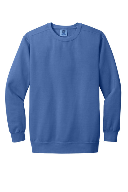 Front View of Flo Blue COMFORT COLORS Ring Spun Crewneck Sweatshirt. 1566