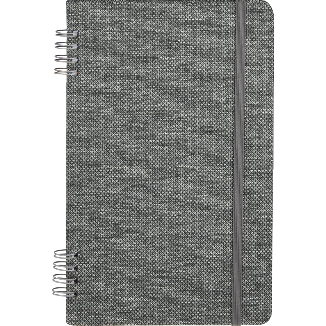 Front View of Gray 5” x 7” Vila Spiral Notebook plain