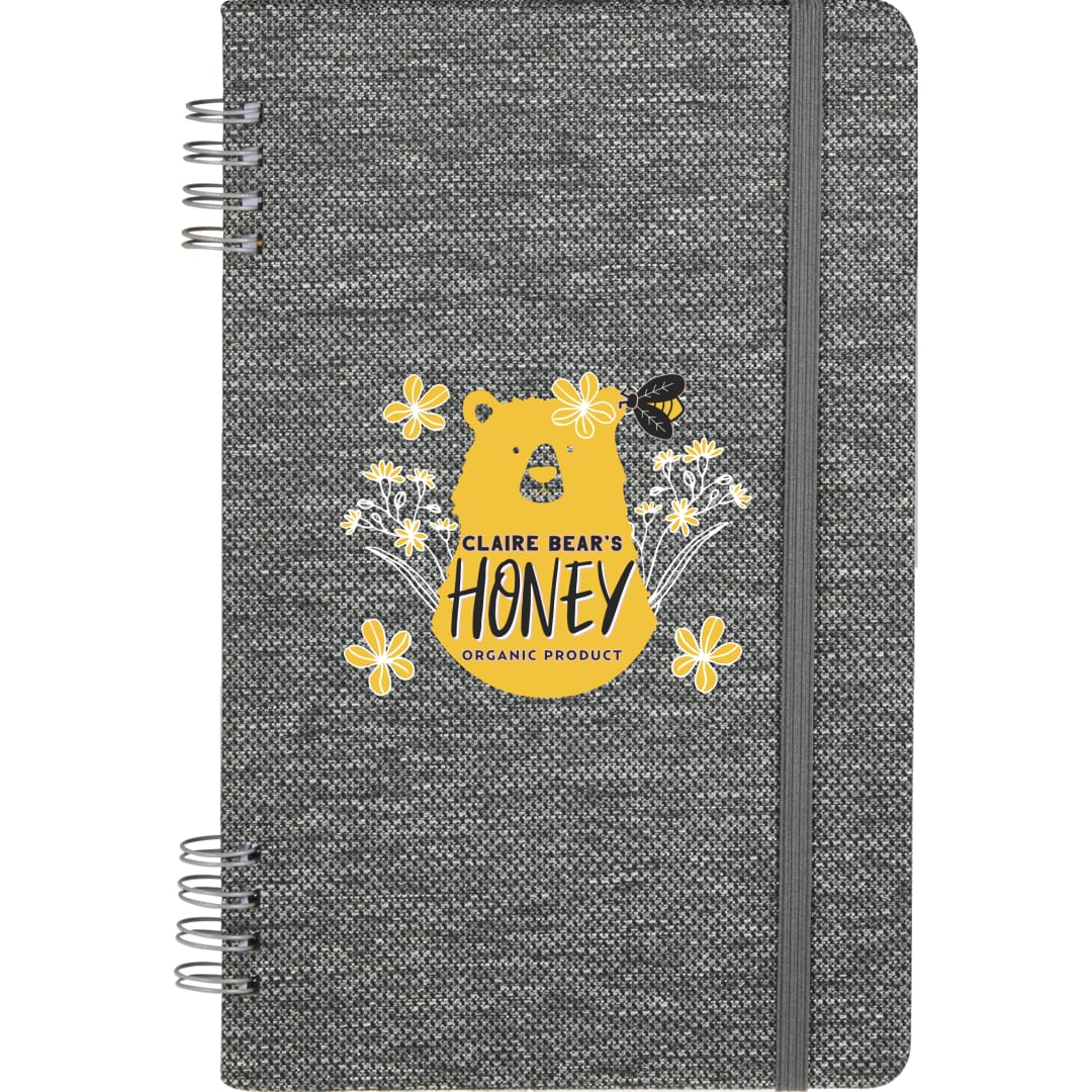 Front View of Gray 5” x 7” Vila Spiral Notebook