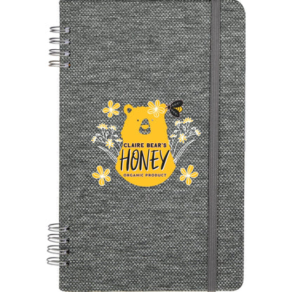 Front View of Gray 5” x 7” Vila Spiral Notebook