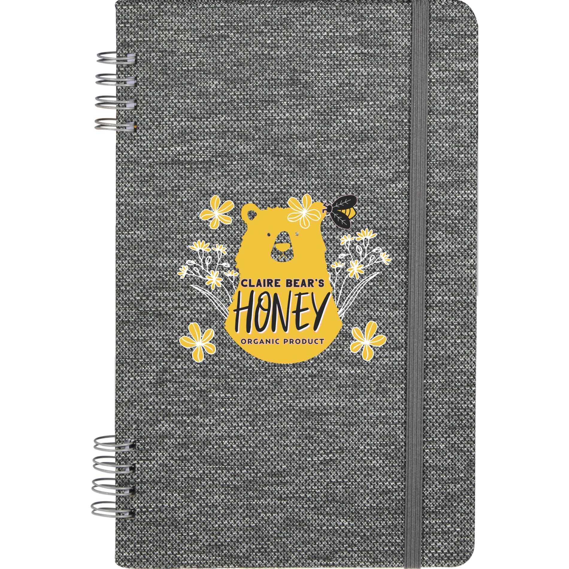 Front View of Gray 5” x 7” Vila Spiral Notebook