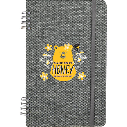 Front View of Gray 5” x 7” Vila Spiral Notebook
