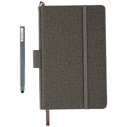 Front View of Gray 5.5" x 8.5" FSC® Mix Heathered Hard Bound Journal plain