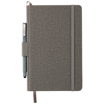 Front View of Gray 5.5" x 8.5" FSC® Mix Heathered Hard Bound Journal plain