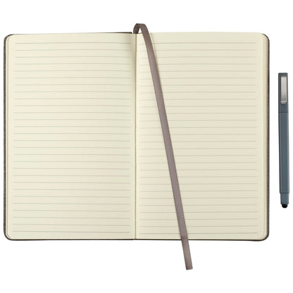 Front View of Gray 5.5" x 8.5" FSC® Mix Heathered Hard Bound Journal