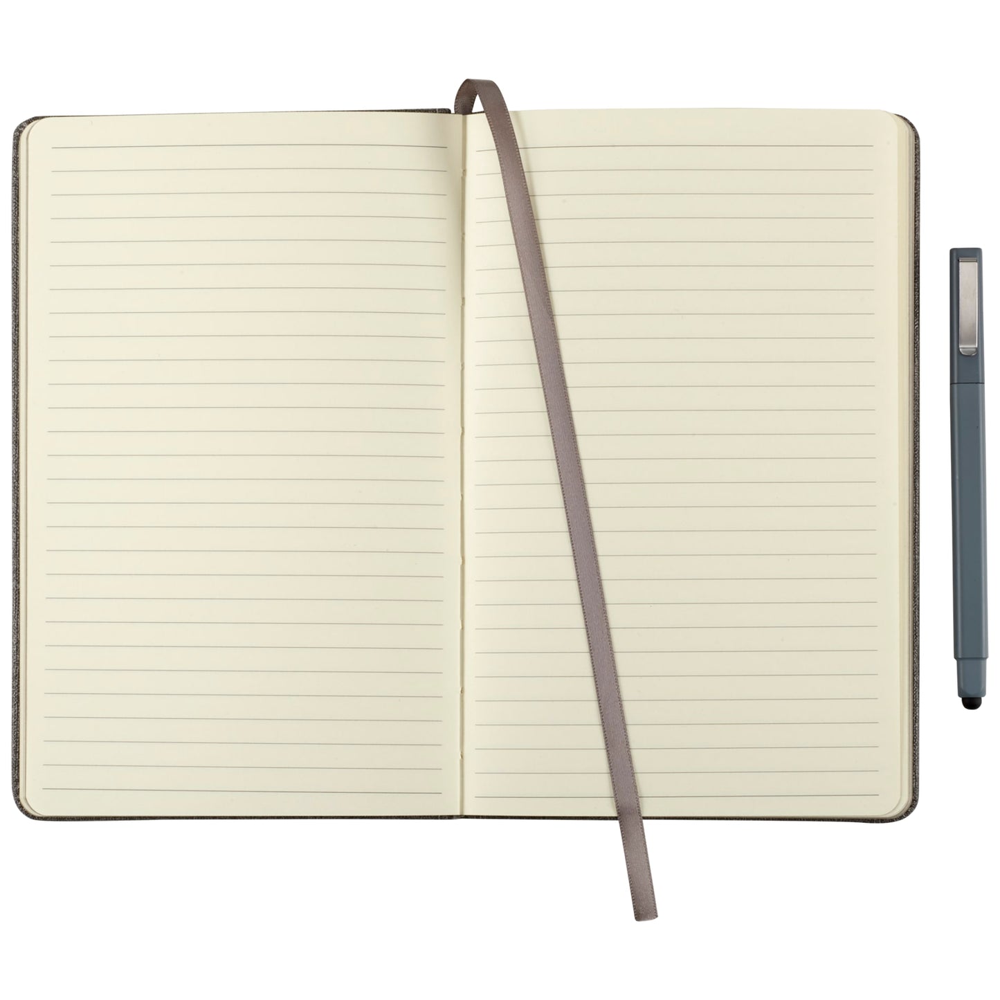 Front View of Gray 5.5" x 8.5" FSC® Mix Heathered Hard Bound Journal