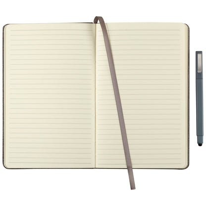Front View of Gray 5.5" x 8.5" FSC® Mix Heathered Hard Bound Journal