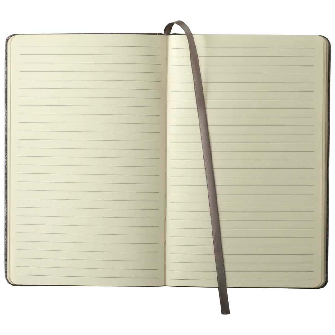 Front View of Gray 5.5" x 8.5" FSC® Mix Heathered Hard Bound Journal