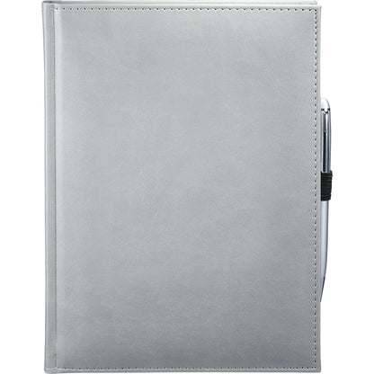 Front View of Gray 7" x 10" FSC® Mix Pedova™ Large Bound Journal plain