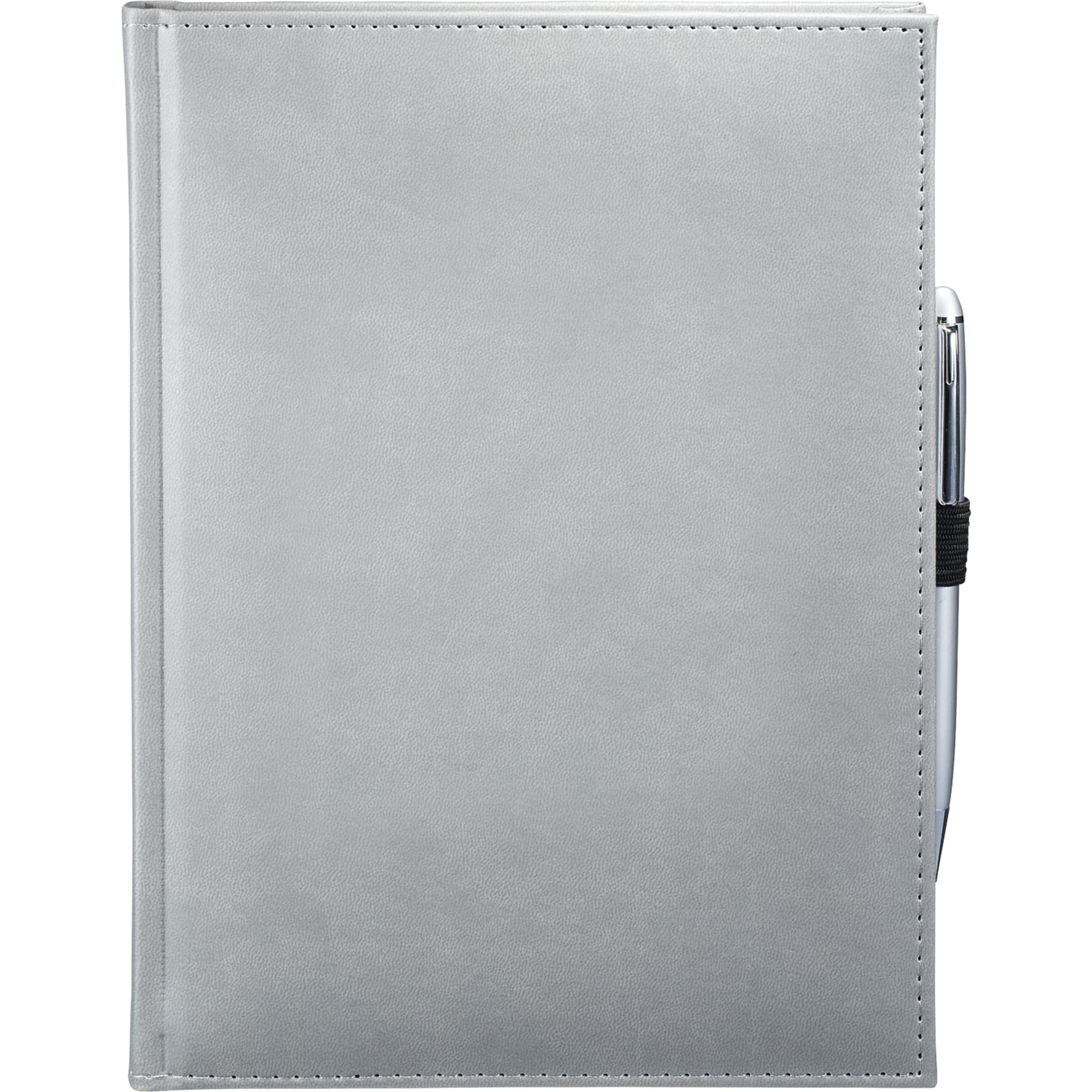Front View of Gray 7" x 10" FSC® Mix Pedova™ Large Bound Journal plain