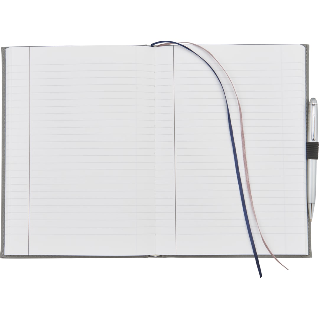 Front View of Gray 7" x 10" FSC® Mix Pedova™ Large Bound Journal